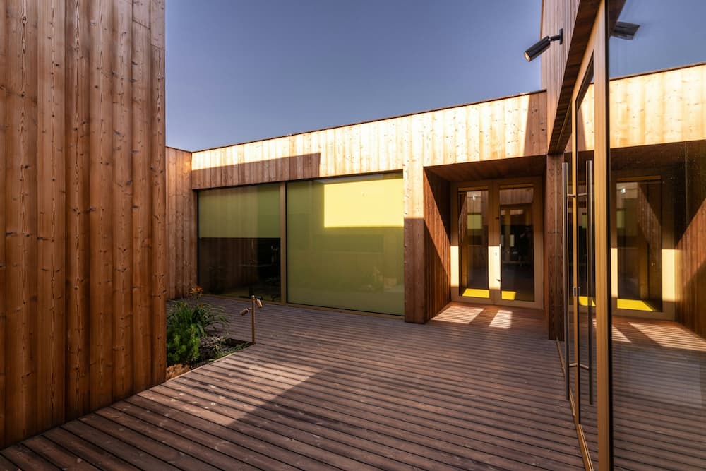 Timber-clad garden office in a North London suburban garden