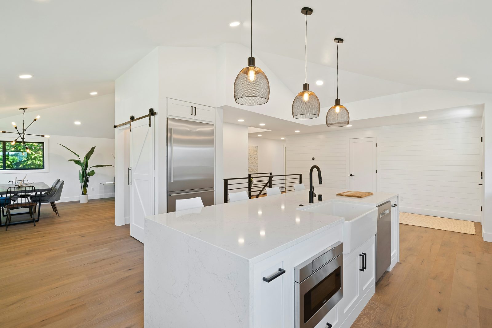 Mid-construction view of a renovated period home